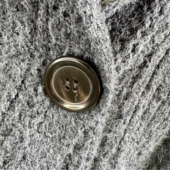 One Girl Who Womens Grey Cardigan Sweater Medium 3/4 Sleeve Knit Size Large - Picture 6 of 15